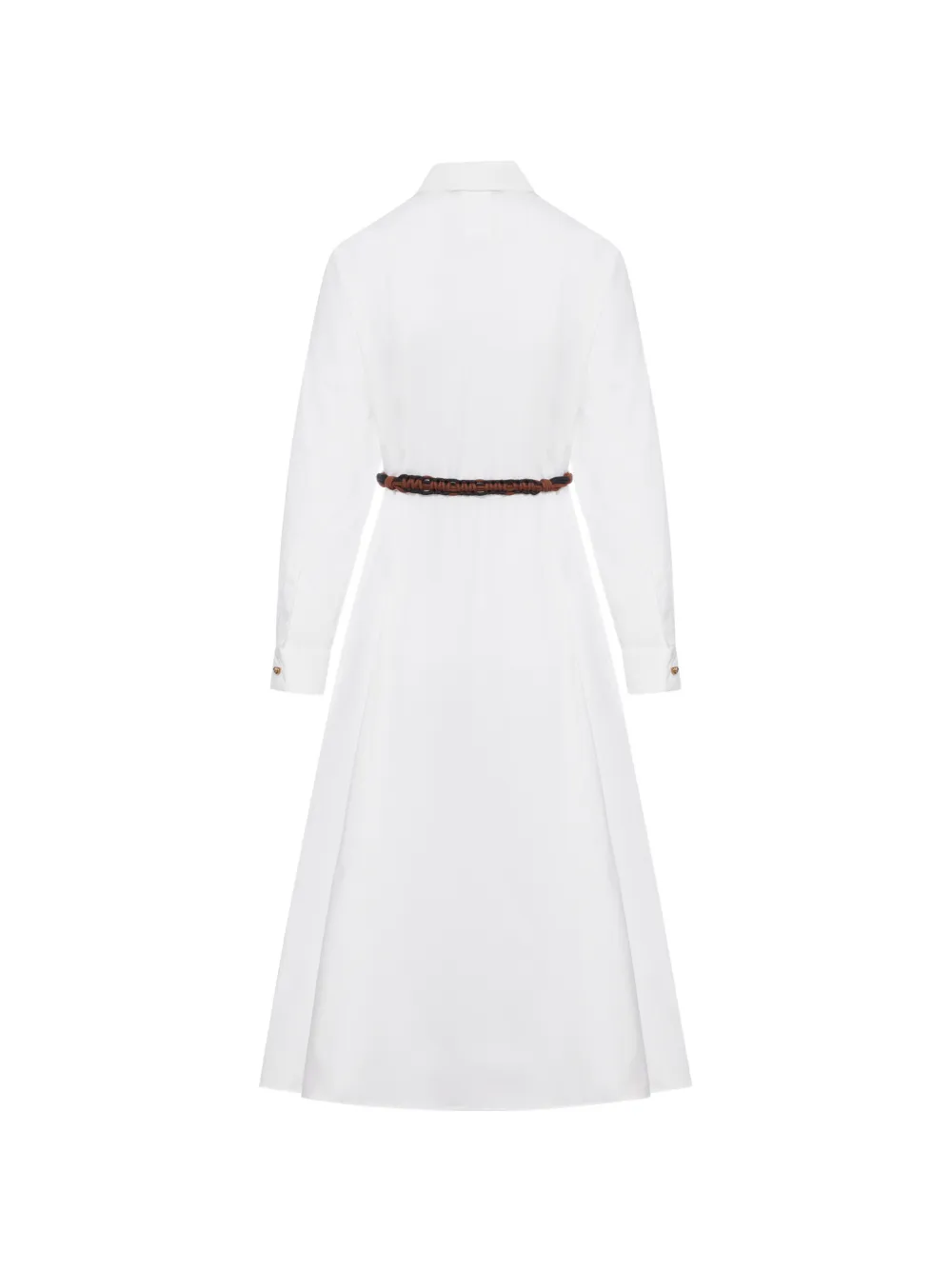  Max Mara Belted Midi Dress - White 