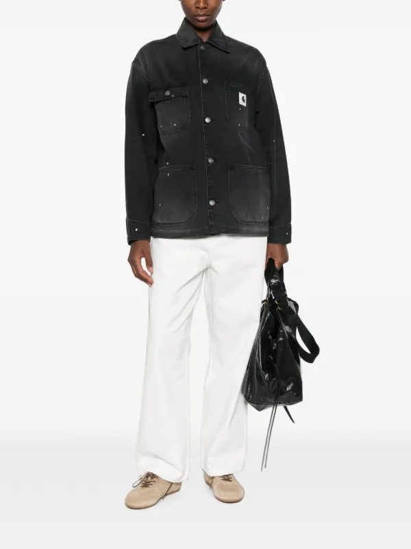 Carhartt WIP Michigan paint-splatter Denim Jacket | Black | FARFETCH