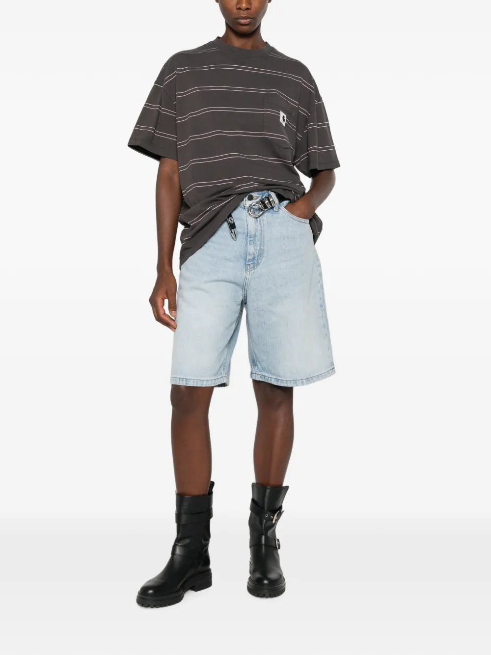 Carhartt WIP S S Bert T-shirt met zak Grijs