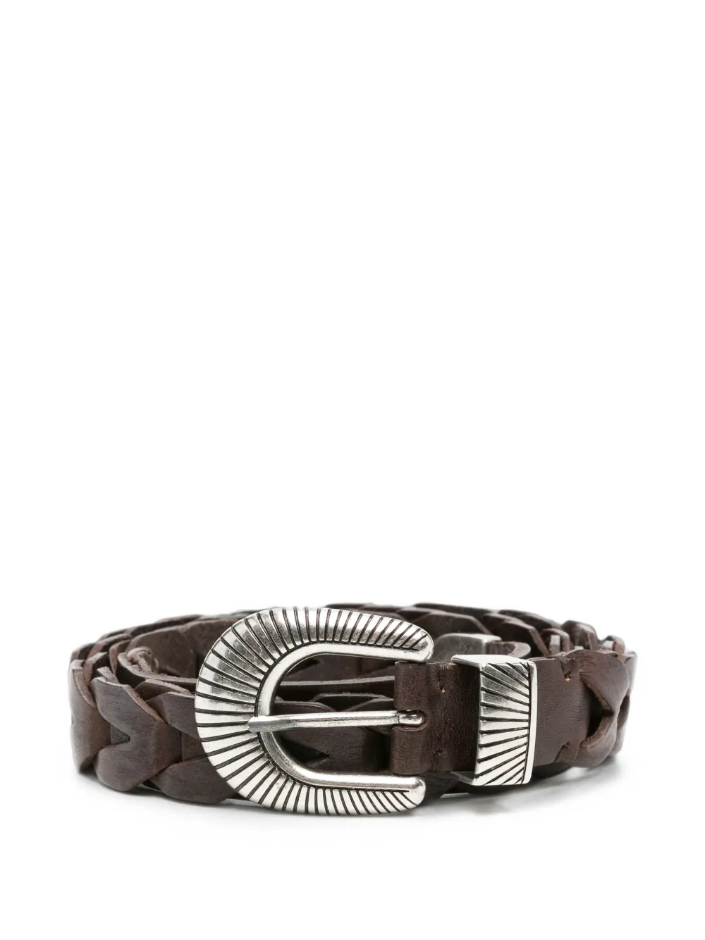 Golden Goose Juno woven leather belt - Marrone