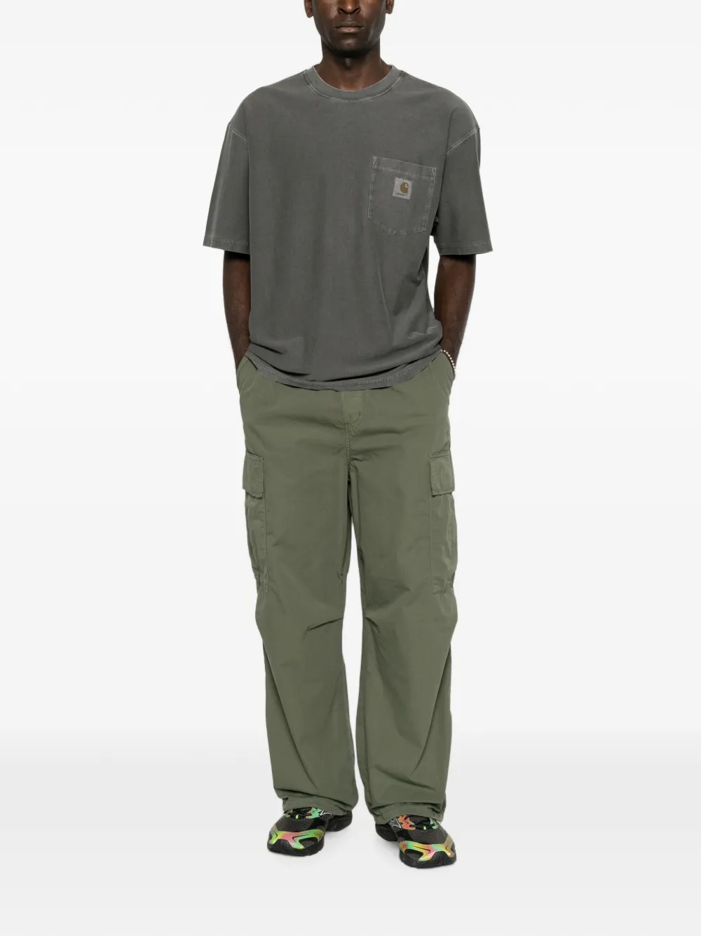 Carhartt WIP Ruimvallend T-shirt met zak Zwart