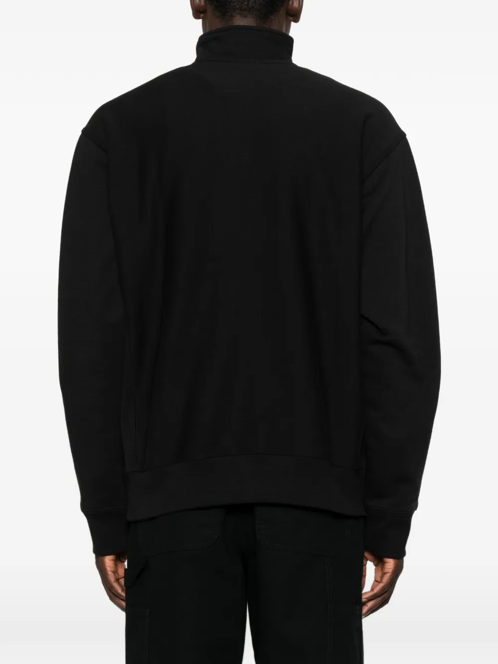 Carhartt WIP American Script hoodie met halve rits Zwart