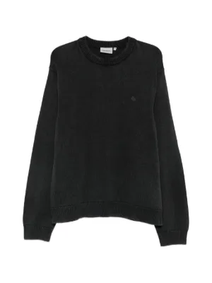 A.P.C. logo-intarsia crew-neck Sweater | Grey | FARFETCH