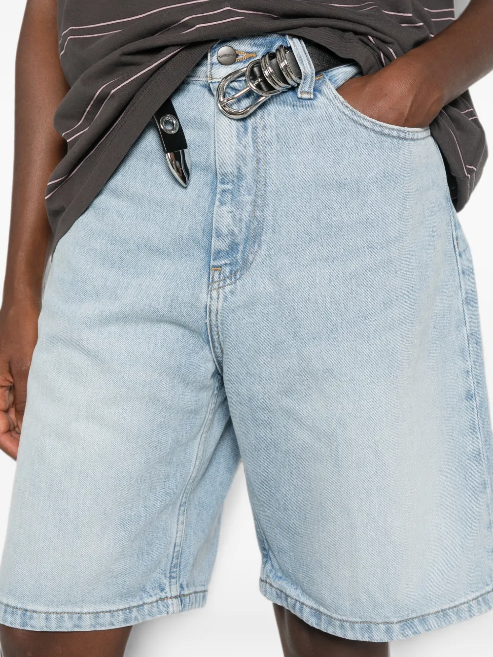 Carhartt WIP Brandon gebleekte denim shorts Blauw
