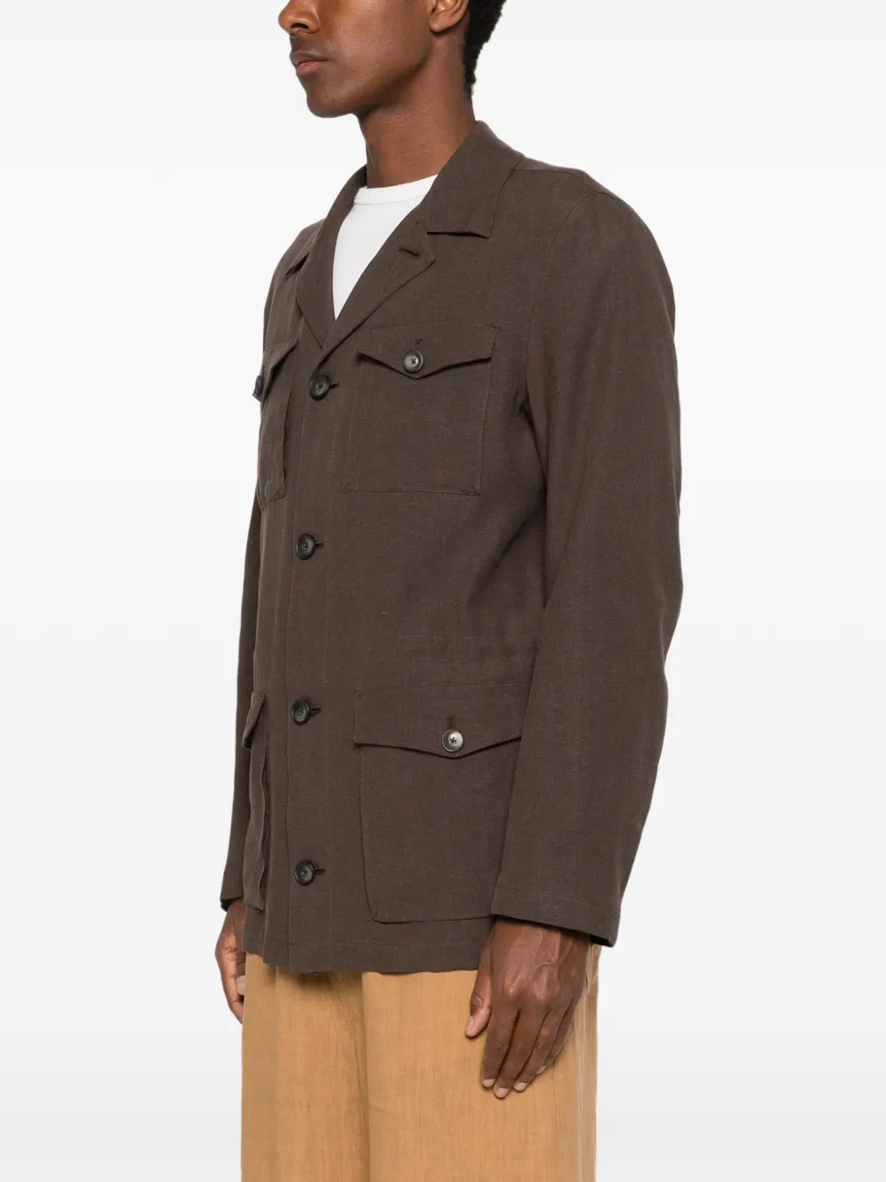 Herno Shirtjack met vier zakken Bruin