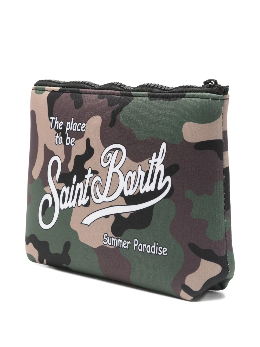 MC2 Saint Barth Aline clutch met camouflageprint en rits Groen