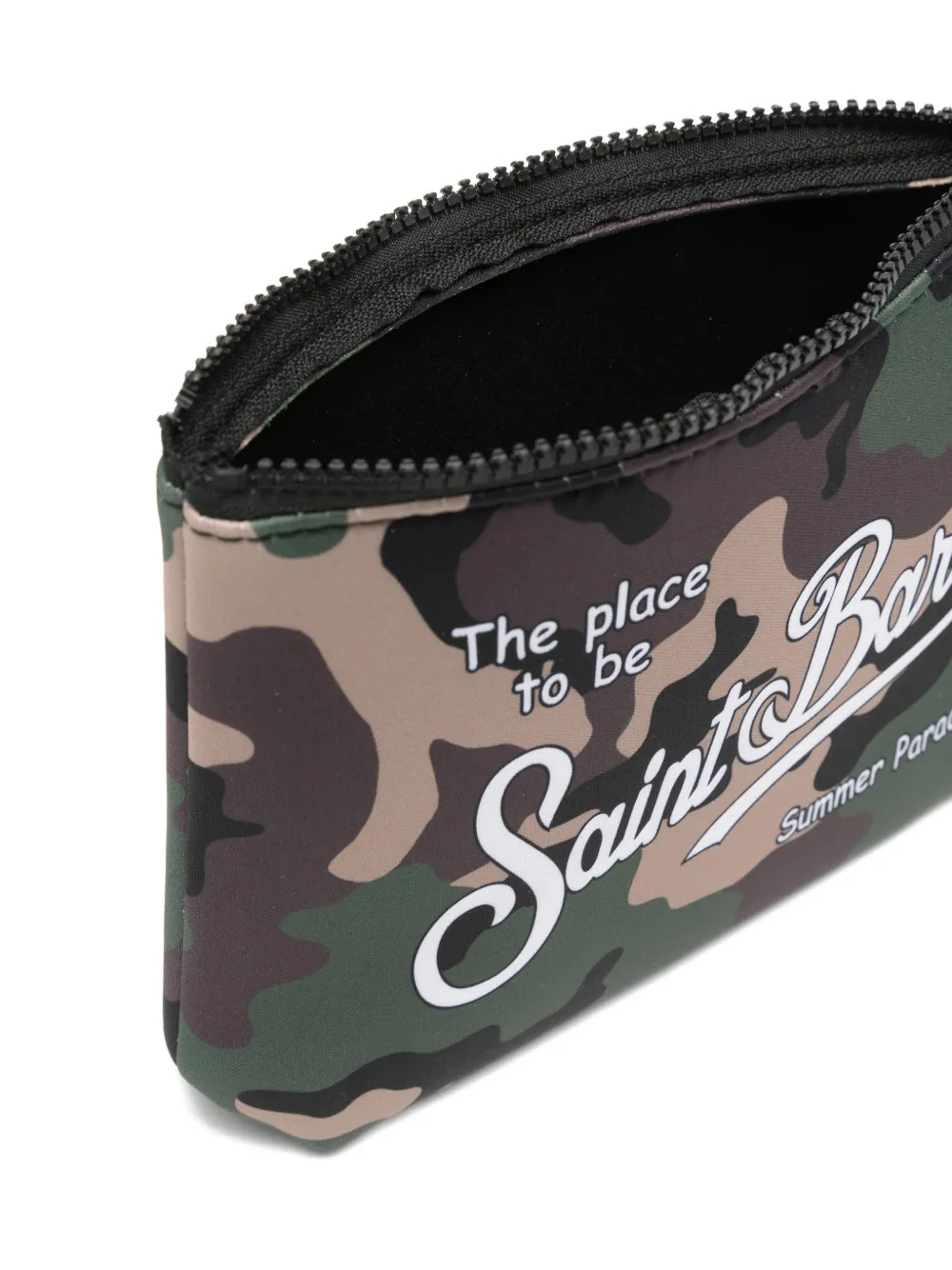 MC2 Saint Barth Aline clutch met camouflageprint en rits Groen