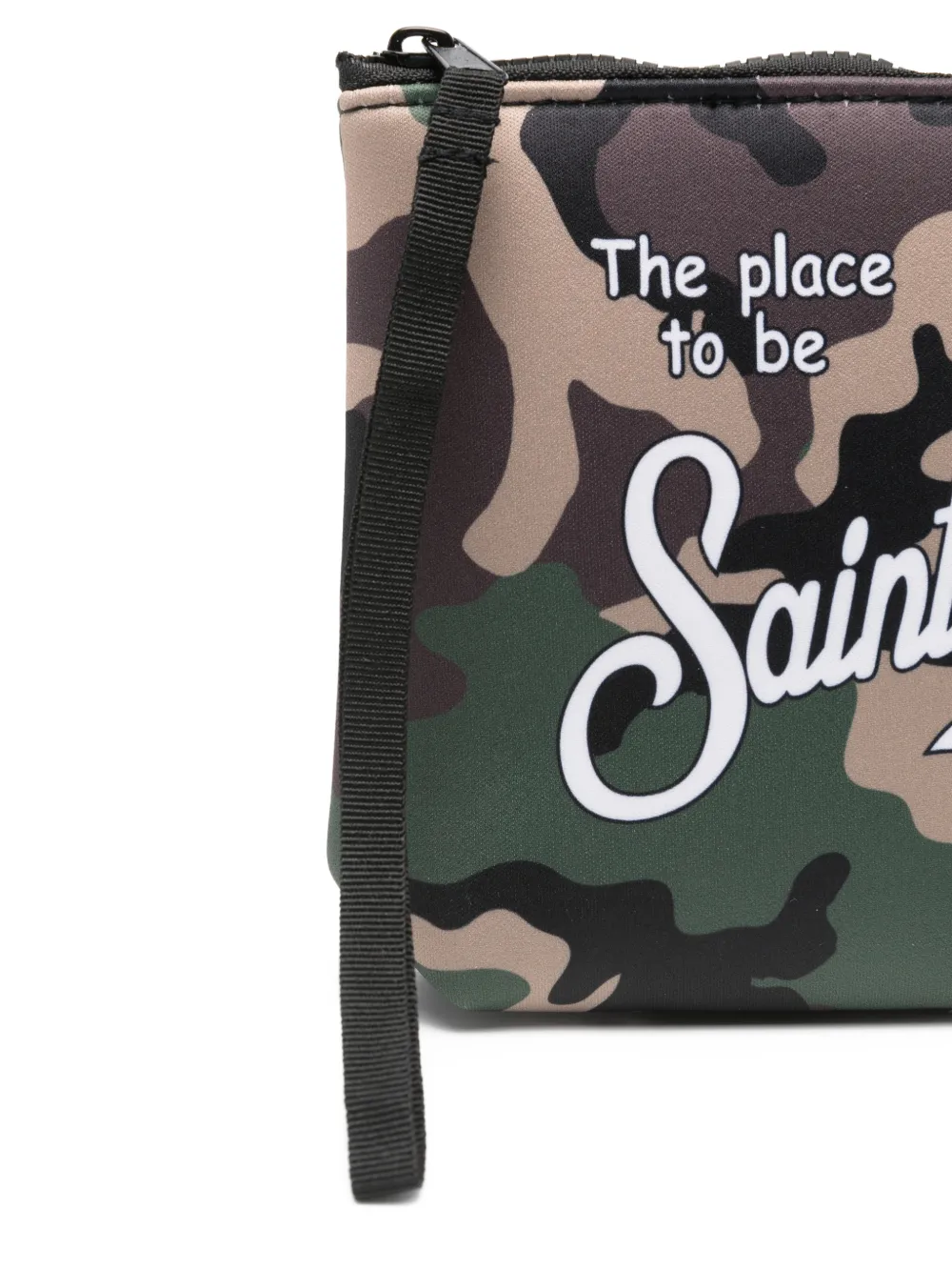 MC2 Saint Barth Aline clutch met camouflageprint en rits Groen