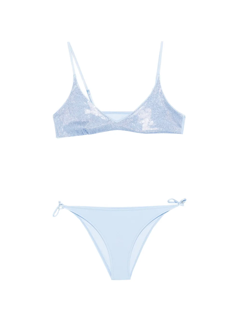 Mc2 Saint Barth Kids' Palmoa Jr Rhinestone-embellished Bikinis In Blue