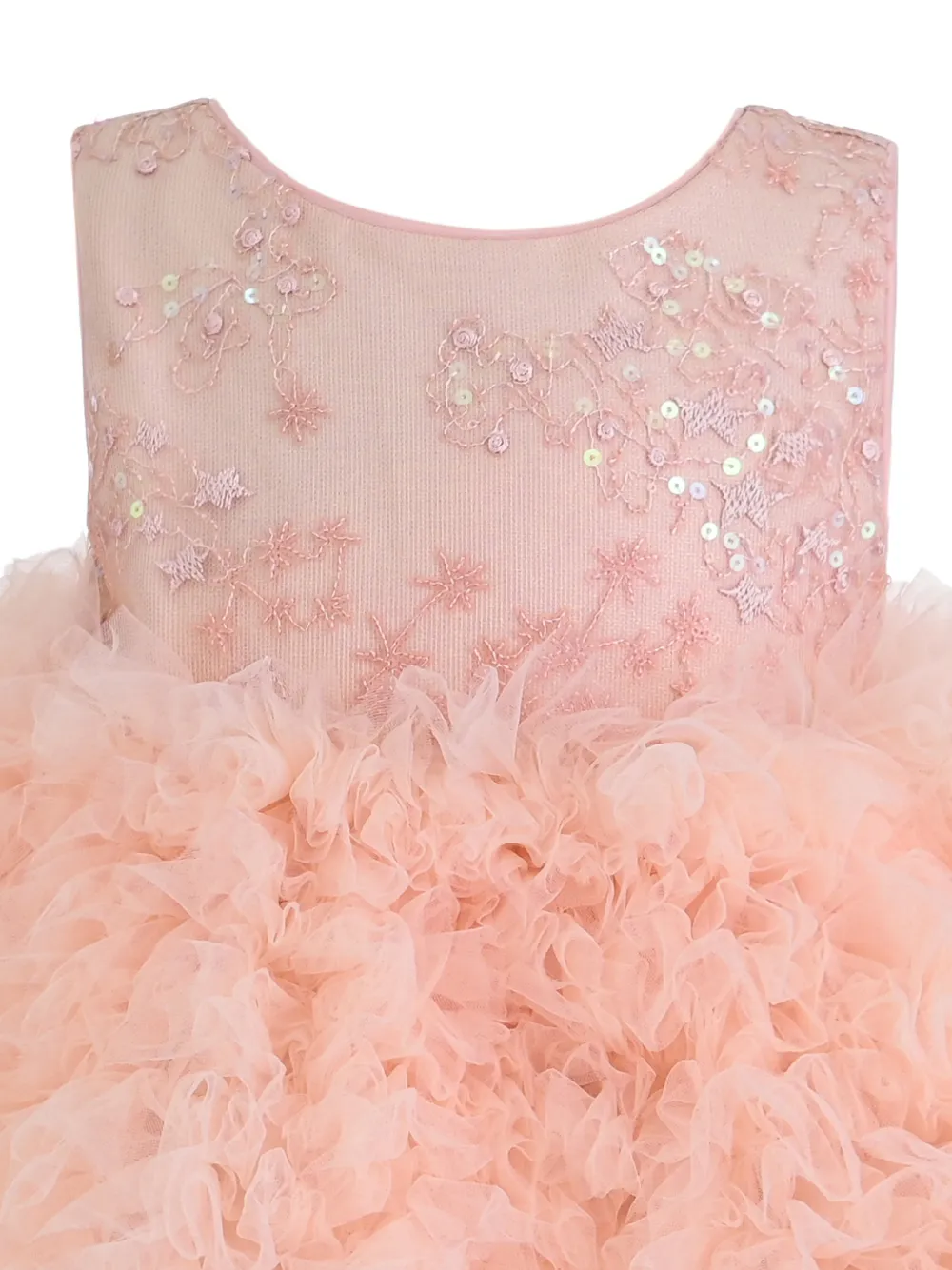 Tulleen Beatrice tulen jurk met ruches Roze