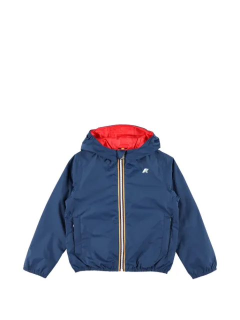 K Way Kids hooded zip-fastening reversible jacket