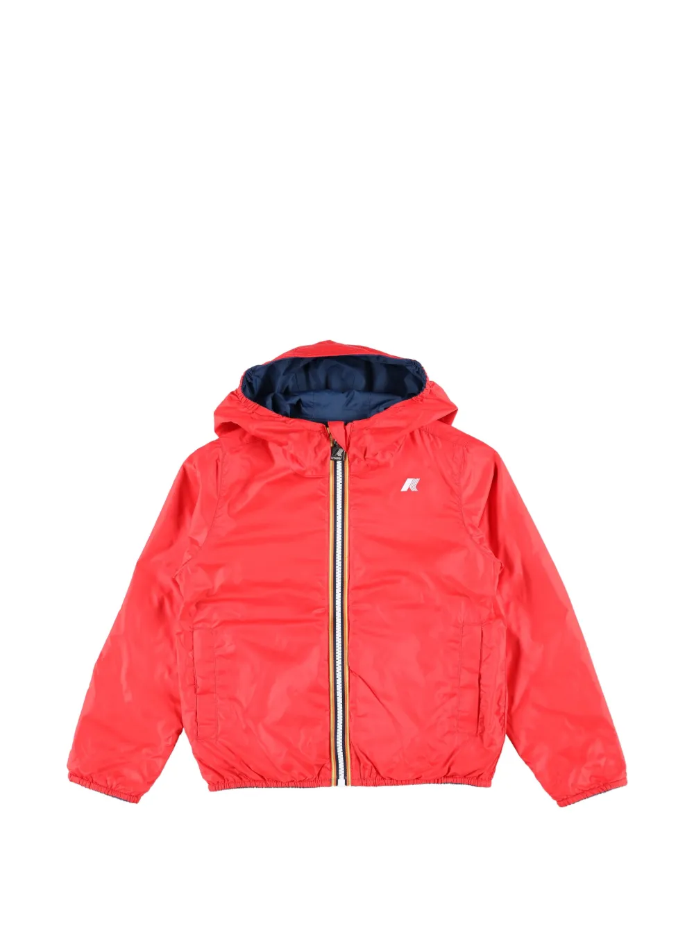 K Way Kids Omkeerbaar jack met ritssluiting en capuchon Blauw