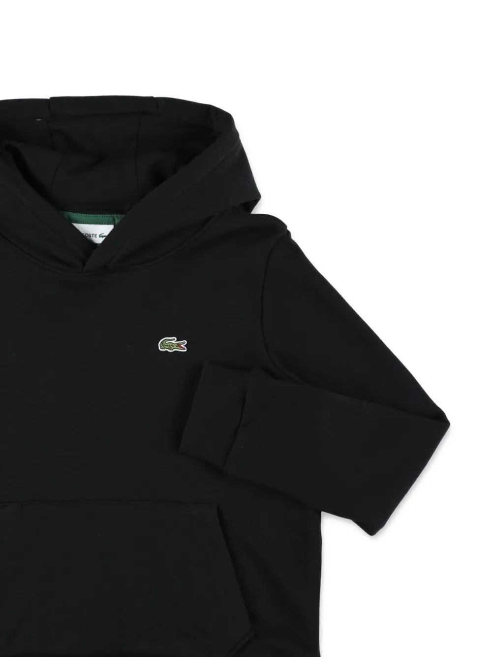 Lacoste Kids Hoodie met geborduurd logo Zwart