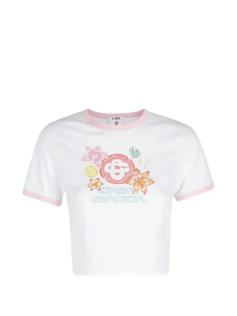 Casablanca graphic-print croppedT-shirt
