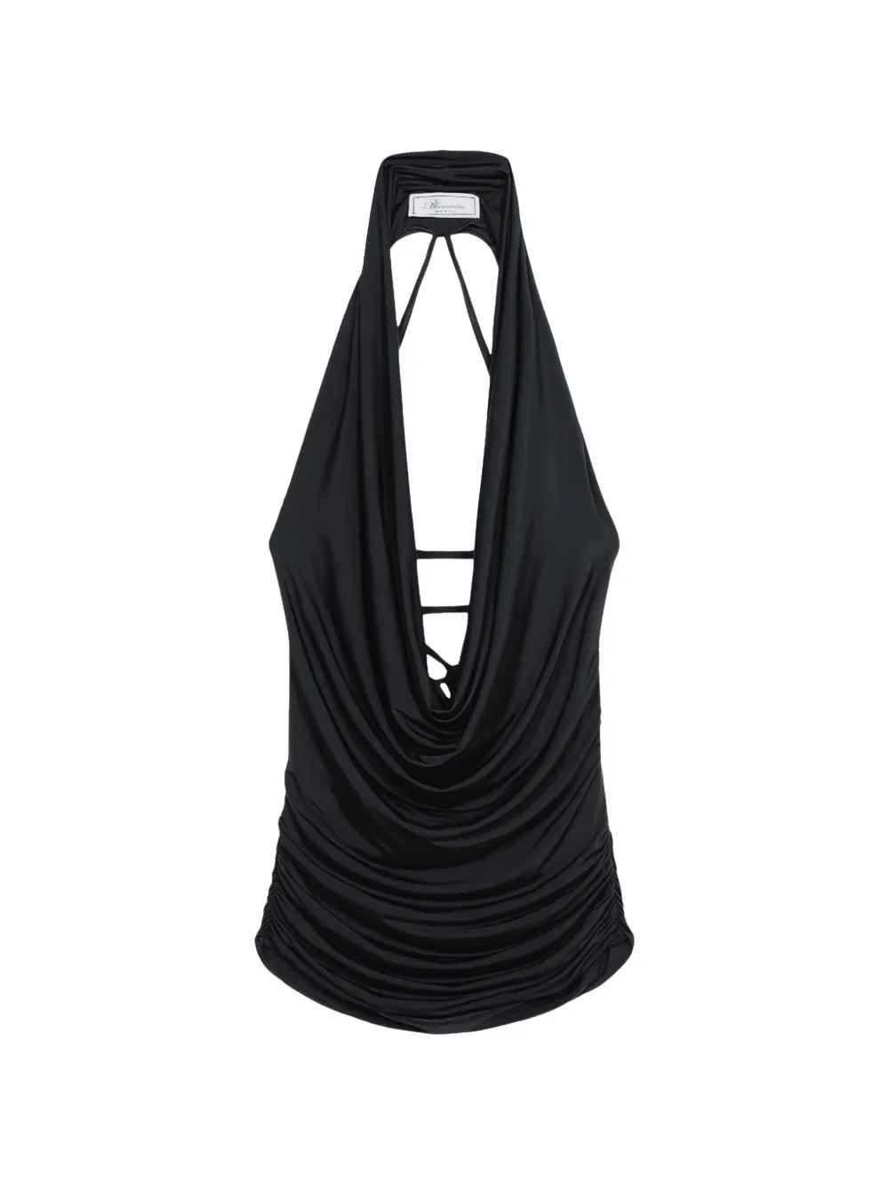 Blumarine ruched halterneck top - Schwarz