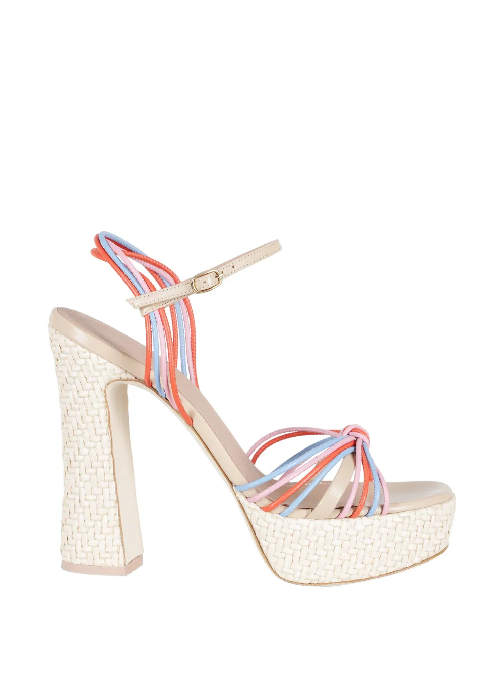 Malone Souliers Lucille strappy leather platform sandals Beige