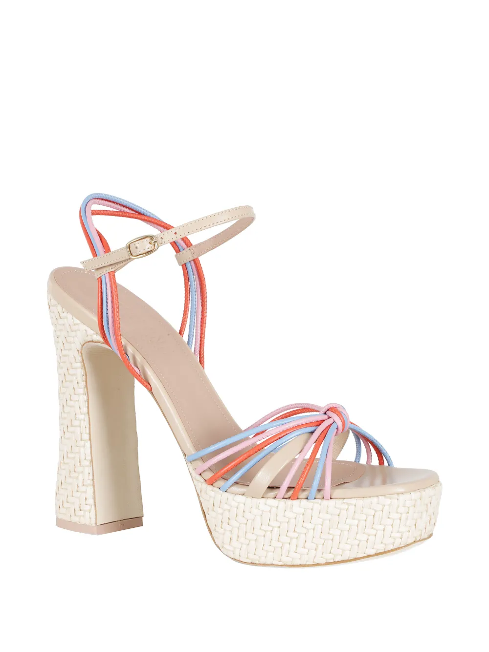 Malone Souliers Lucille strappy leather platform sandals Beige