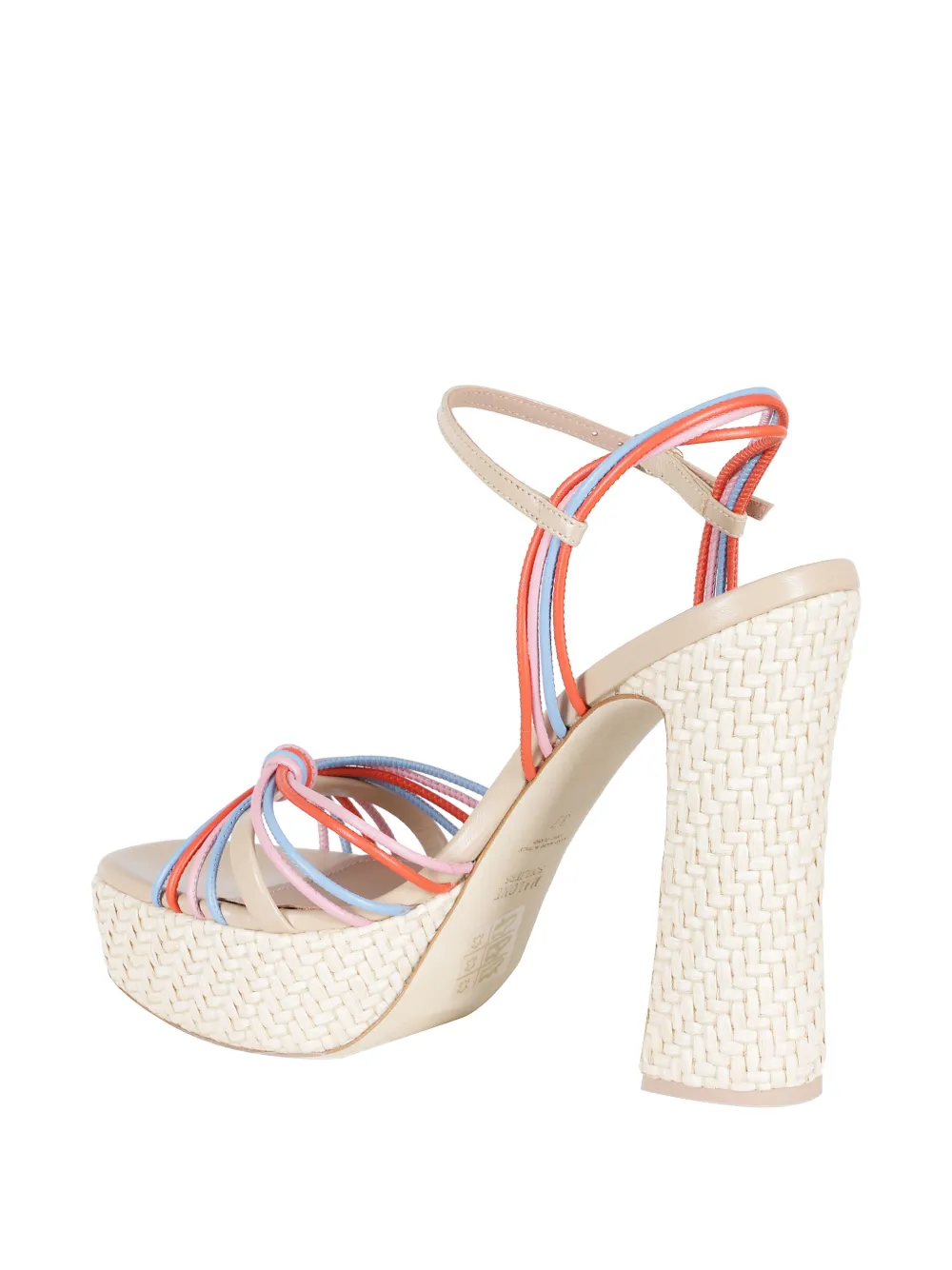 Malone Souliers Lucille strappy leather platform sandals Beige