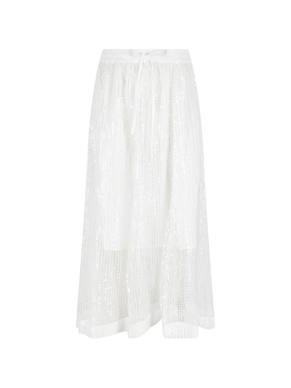 MeimeiJ sequin-embellished mesh midi skirt - Bianco