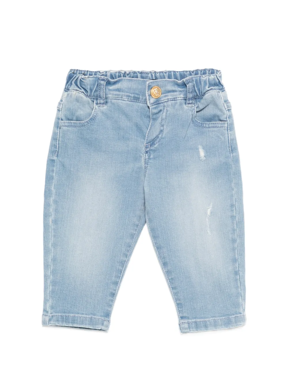 Balmain Kids distressed-detail trousers - Blu