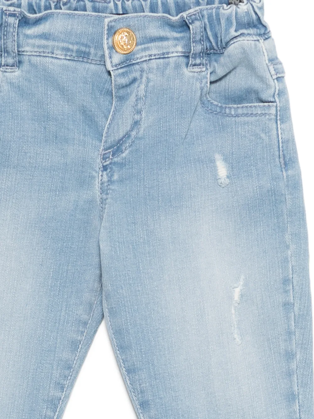 Balmain Kids Broek met gerafeld detail Blauw