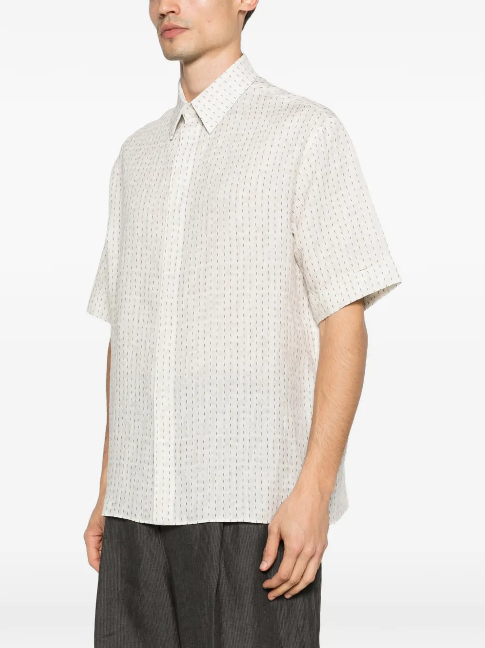  Fendi Camisa A Rayas - Neutro 