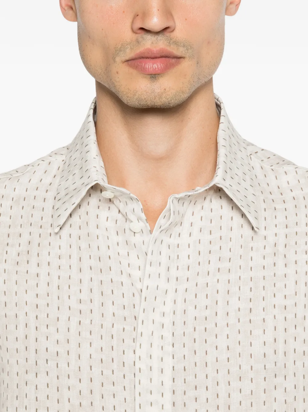 FENDI Gestreept overhemd Beige