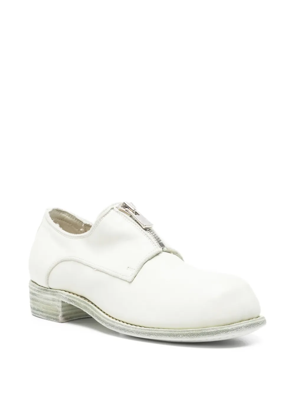 Guidi zip leather derby shoes Wit