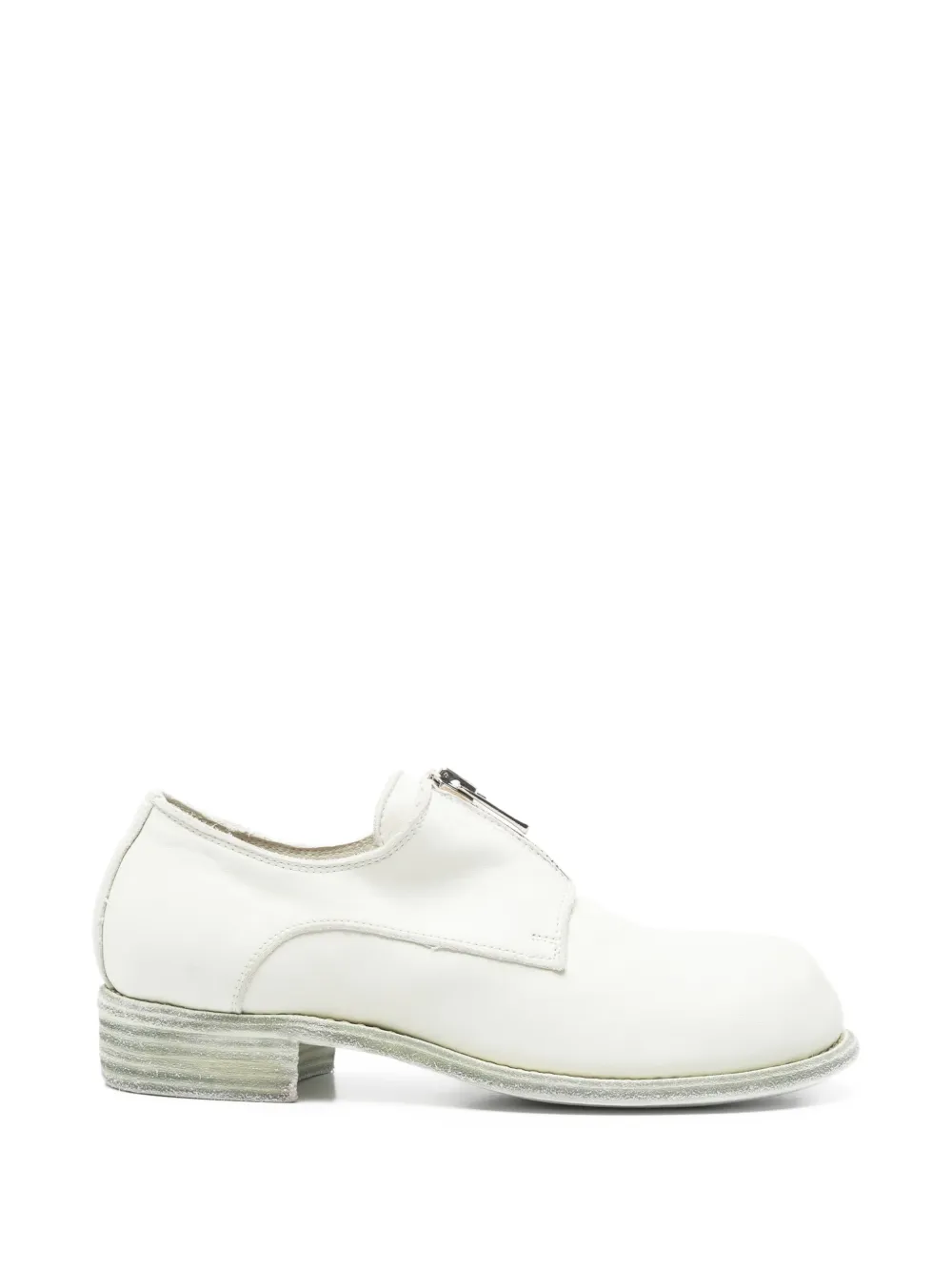 Guidi zip leather derby shoes - Bianco