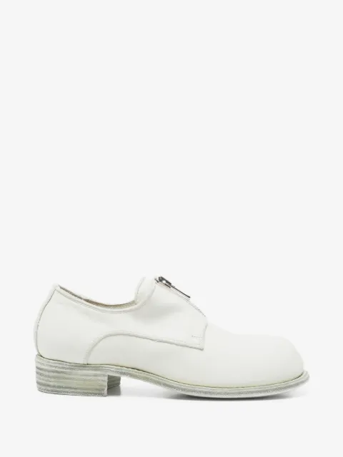 Guidi zapatos derby de piel con cierre