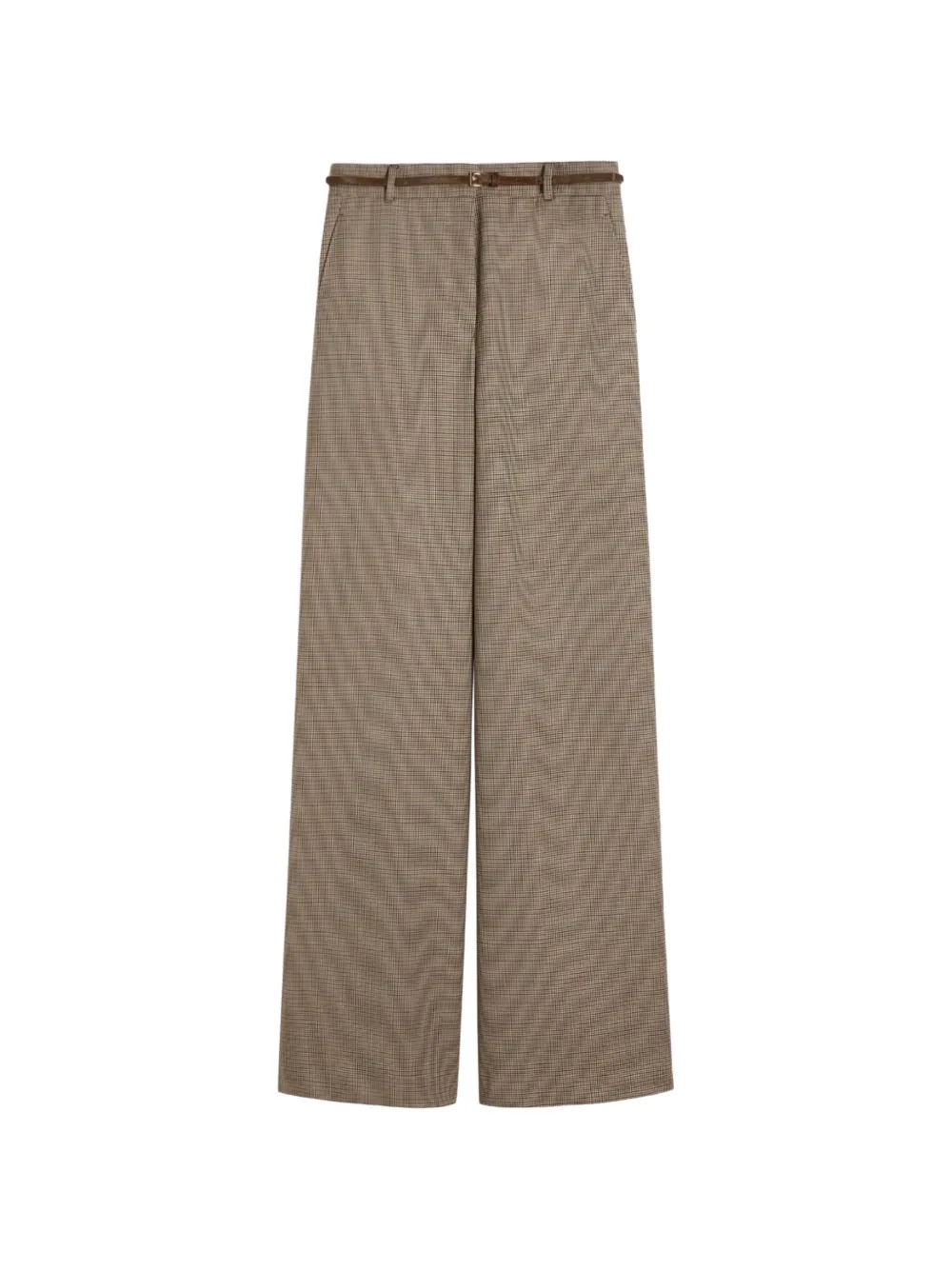 Max Mara checked belted tailored trousers - Marrone