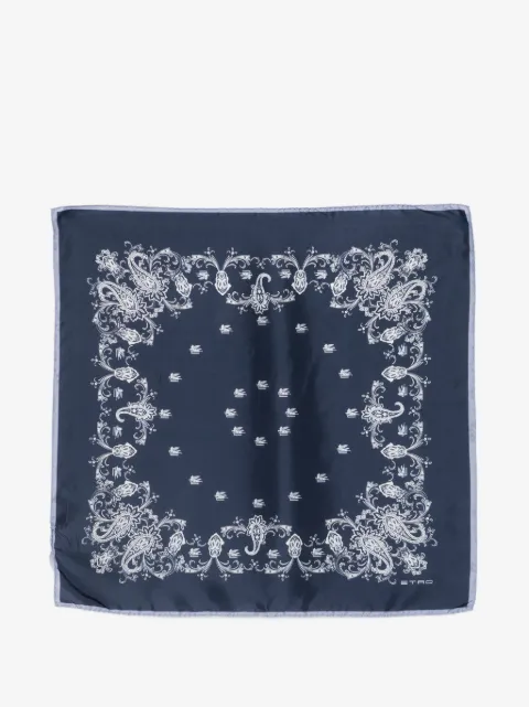 ETRO silk scarf with placed floral paisley print