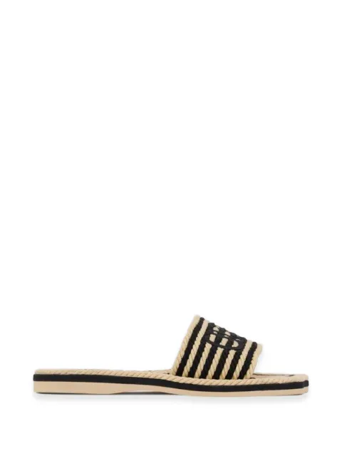 Chloé striped logo-embroidered sandals