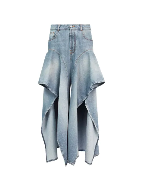 Alaïa faded ruffled trousers