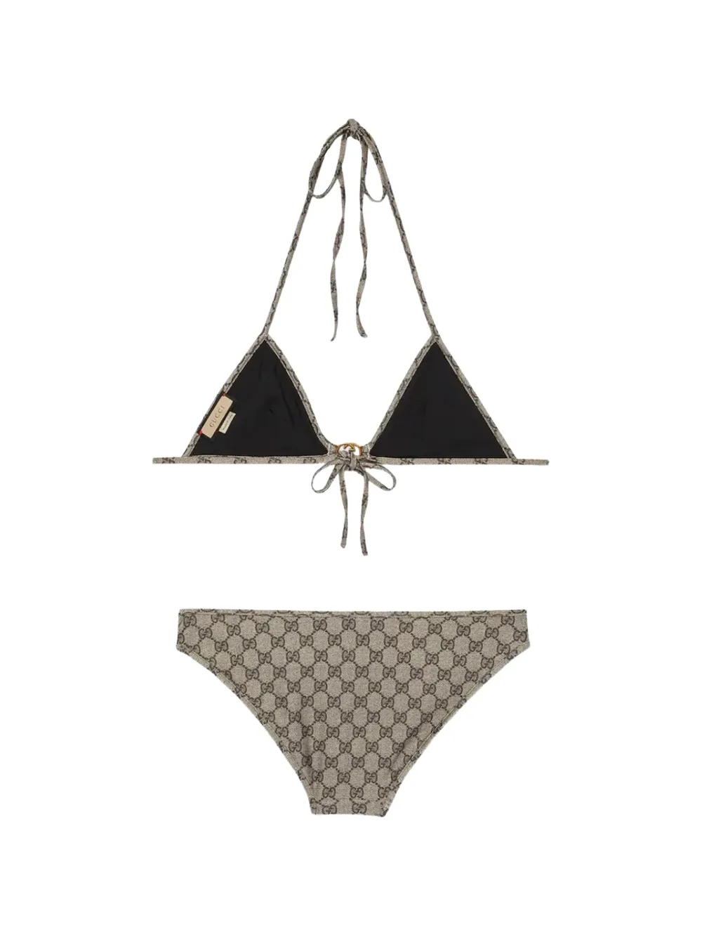  Gucci Interlocking Gg Tie Bikini - Neutrals 