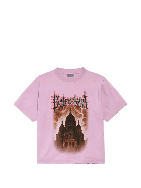 Balenciaga Sacré Cœur Medium Fit T-shirt in Pink