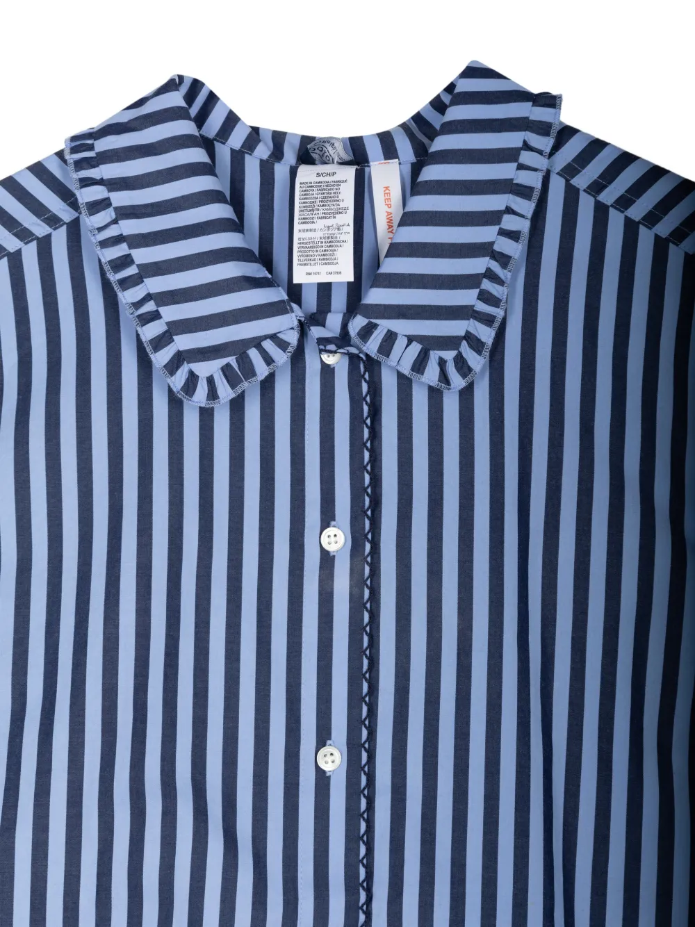 Polo Ralph Lauren Gestreepte pyjama met ruches Blauw