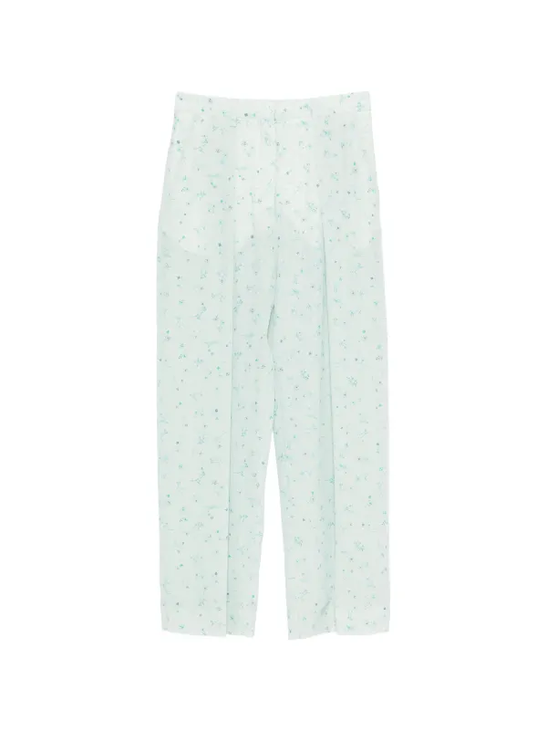 Victoria Beckham Floral Palazzo Pants in Green