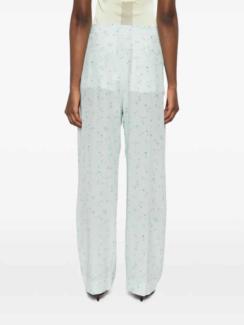 Victoria Beckham Floral Palazzo Pants | Green | FARFETCH
