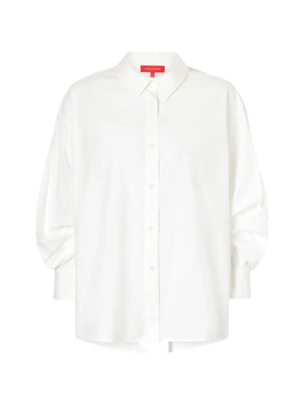 Carolina Herrera balloon-sleeve pleated-back shirt - Weiß