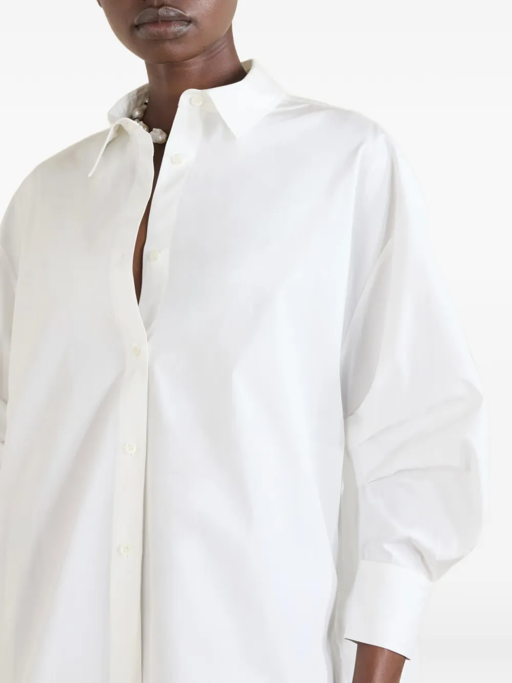 Carolina Herrera Blouse met ballonmouwen en geplooide achterkant Wit