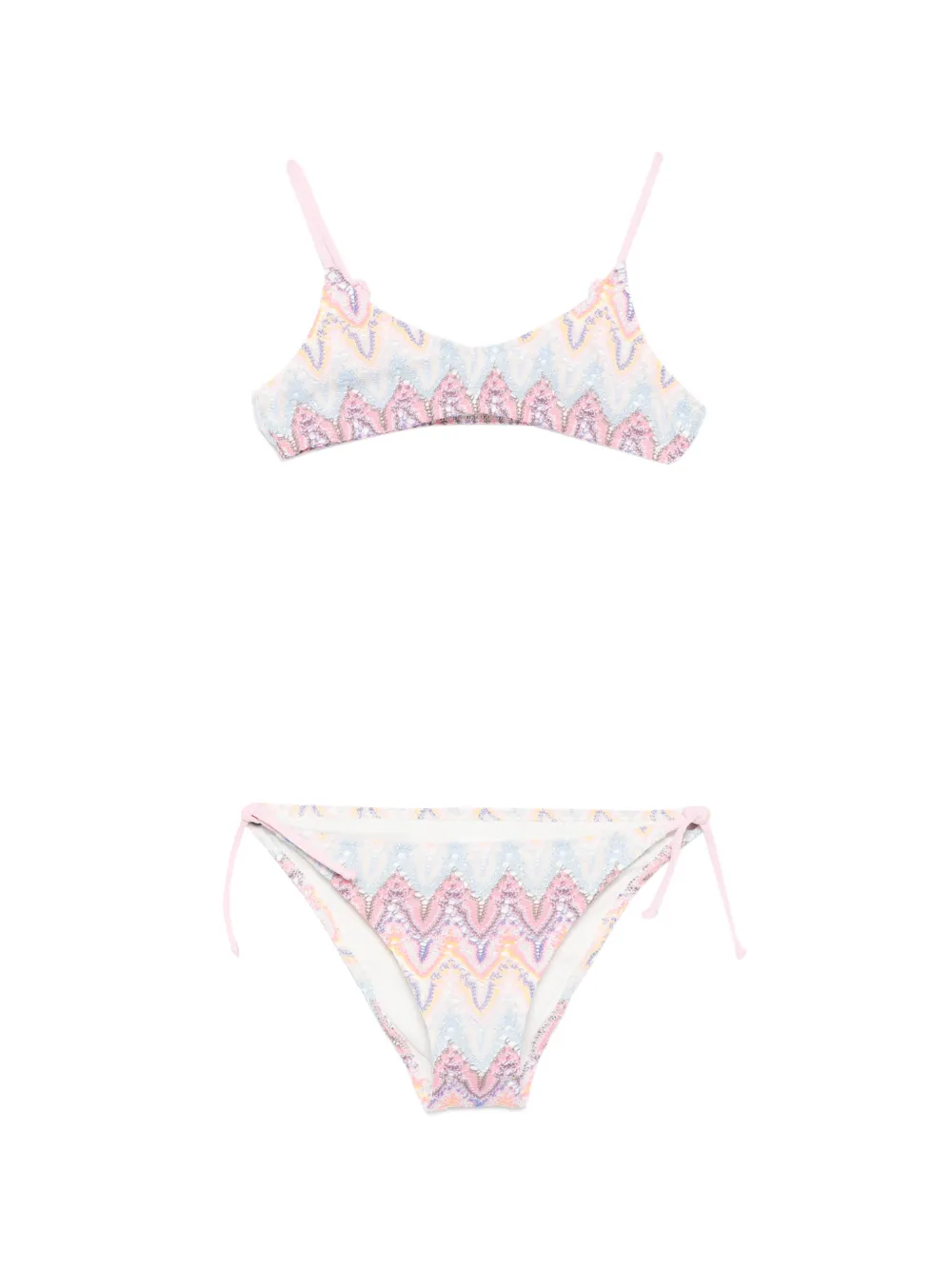 MC2 Saint Barth Kids Paloma JR chevron-pattern bikini - Blu