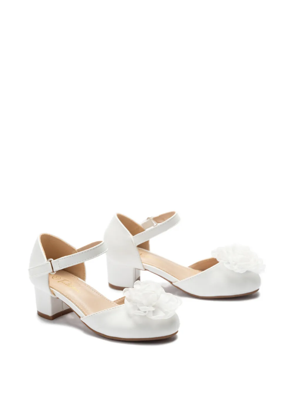 Tulleen Pumps met bloemdetail Wit