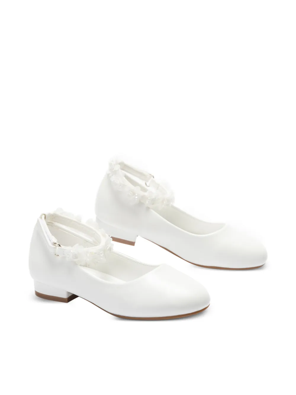 Tulleen Seraphina ballerina's met bloemenprint Wit