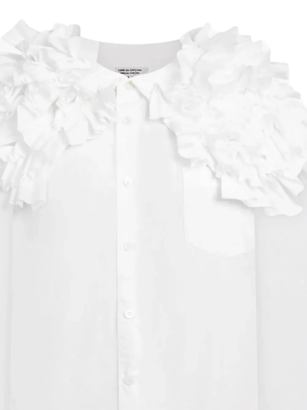 Comme Des Garçons Comme Des Garçons Blouse met ruchekraag Wit