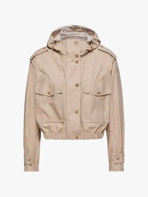Moncler chamarra corta con capucha