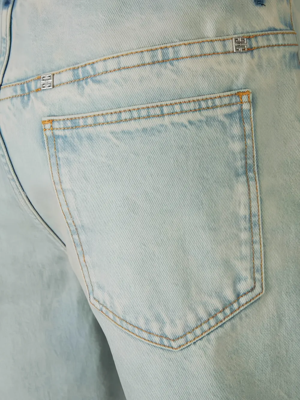  Givenchy Cutted Denim Shorts - Blue 