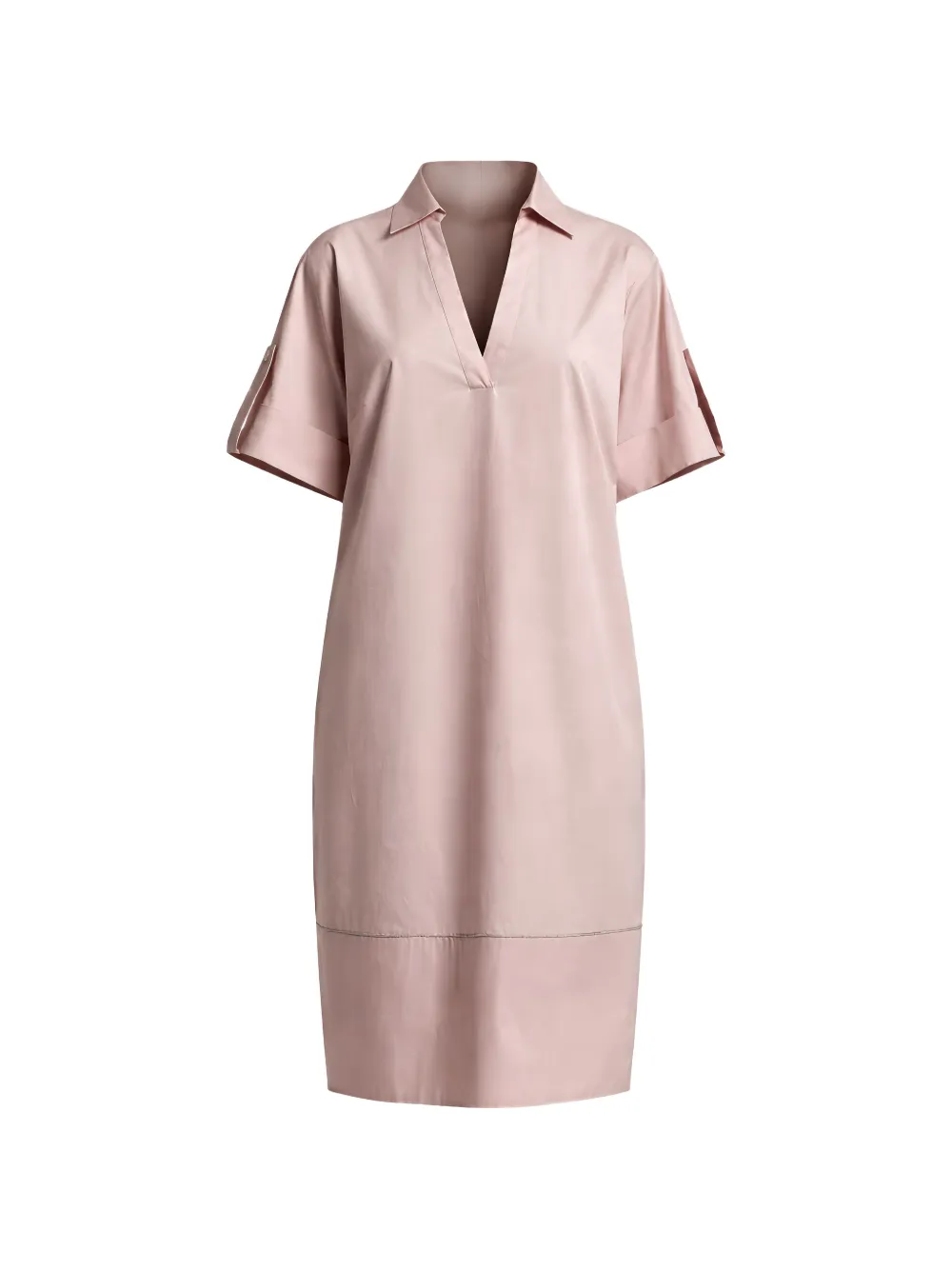 Peserico V-neck cuffed midi dress - Rosa