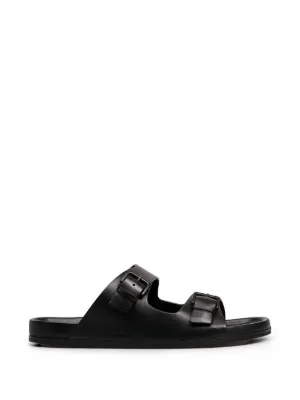 MM6 Maison Margiela Webbing レザーサンダル | ブラック | FARFETCH JP