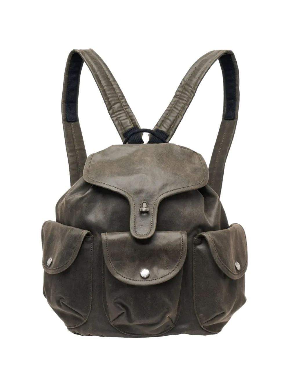 Open YY flap-pocket backpack - Braun